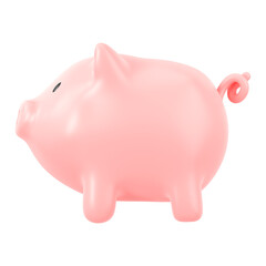 Canvas Print - Piggy bank png 3D clipart, savings & finance graphic on transparent background