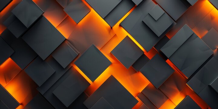 Abstract Geometric Background with Orange Glow
