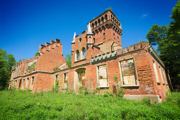 Poster - Ruins of the von Eulenburg family palace in Prosna, Poland (former Prassen, East Prussia)