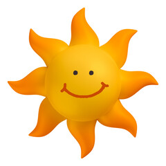 Wall Mural - Smiling sun png sticker, 3D emoticon illustration, transparent background