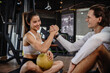© Quality Stock Arts - Smiling Sport Man and Women Holding hands together for Dealing Join forces Strengthen the body and be healthy.