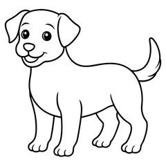 Canvas Print - cute dog line art vector illustration