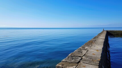 Poster - Quay with serene blue sky as backdrop