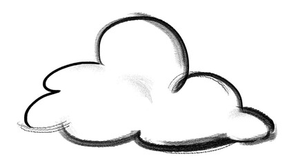 Wall Mural - Cloud png sticker, cute weather doodle, transparent background