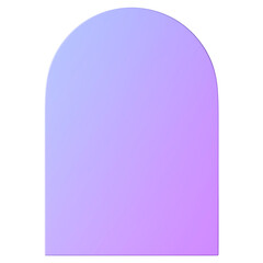 Purple gradient arch shape png sticker, 3D element, transparent background