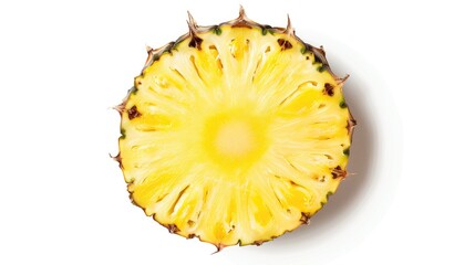 Wall Mural - Isolated Pineapple Fruit Slice on White Background