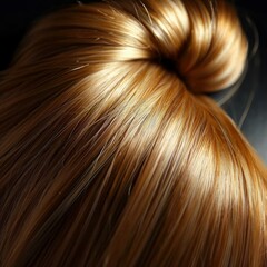 Canvas Print - A close up of a woman's hair with a golden color