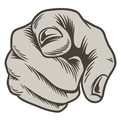 Wall Mural - hand drawn i want you hand sign sticker design element