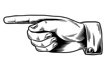 Wall Mural - Hand pointing to the left icon design element