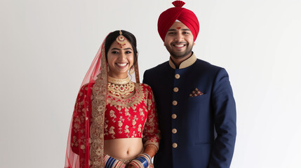 Poster - North Indian bride and groom standing side by side