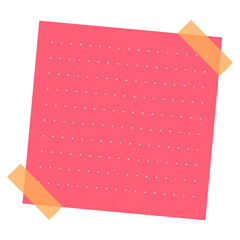 Sticker - Hot pink dotted notepaper journal sticker design element