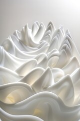 Wall Mural - Elegant white wave business background with delicate and intricate abstract style