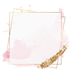 Poster - Pink square frame png sticker, aesthetic pastel sparkly design