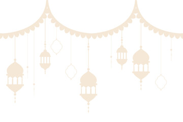 Canvas Print - Png Ramadan and Eid lights design element gold lanterns