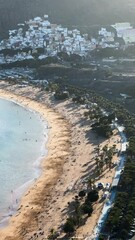 Wall Mural - aerial view of Las Teresitas beach, San Andres village and mountains of Tenerife.