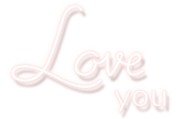 Canvas Print - Love you neon word transparent png