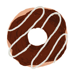 Poster - Chocolate frosted donut element png cute hand drawn style