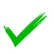 © Haseen - Green Tick Brush Stroke Sign, Icon, Tick Mark, Check Mark. Vector Illustration.
