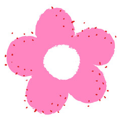 Canvas Print - Flower PNG sticker in funky doodle style