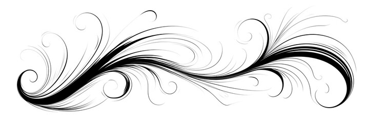 Canvas Print - Sleek Minimalist Swirl Doodle Graphic for Creative Design Elements