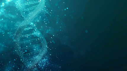 A cyan dna genome poster with copy space