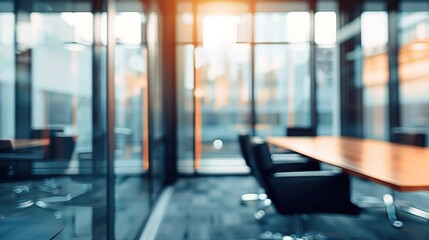 Poster - Blurred Meeting Room with Sunlight Streaming In