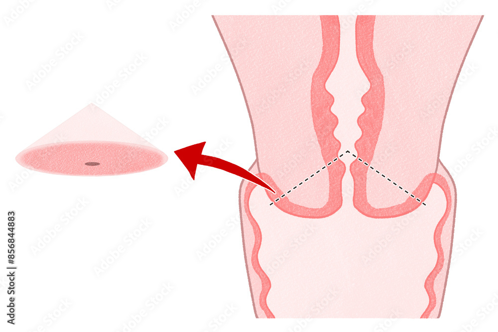 Blank Cervical conization (Cone biopsy) unlabeled diagram PNG Stock ...