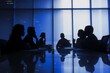 © alisaaa - Silhouette of business people negotiating at meeting table