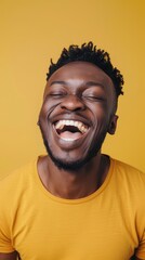 Wall Mural - Man with closed eyes laughing