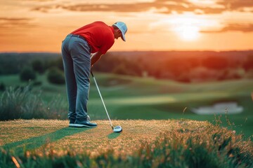 Wall Mural - Man playing golf