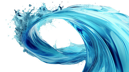 Wall Mural - dynamic water vortex spiral on transparent background - top view digital art 3d effect | flat lay sp