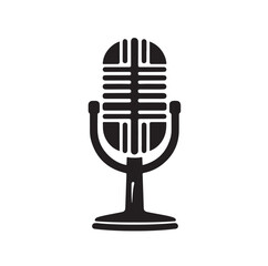 Microphone vector icon, Web design icon. Voice vector icon, Record. Microphone - recording Studio Symbol. Retro microphone icon
