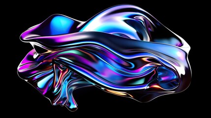 Poster - Enchanting Holographic Swirl Galaxy