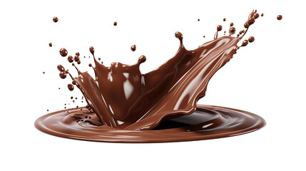 Wall Mural - decadent chocolate splash set isolated on transparent background - top view 3d rendered cocoa artwor