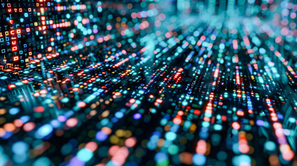 Digital background for technological operations, neural networks, AI, data transmission and encryption, digital archives, audio and visual representations