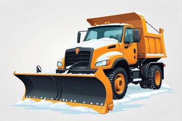 Wall Mural - snowplow vehicle vector style