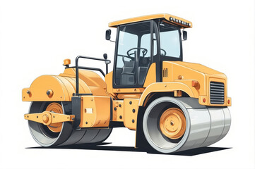 Wall Mural - construction roller vector style isolated white