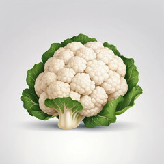 Wall Mural - cauliflower icon, vector style, white isolated background	