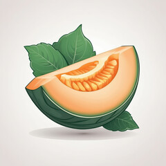 Wall Mural - cantaloupe slice vector illustration isolated on white
