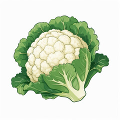 cauliflower icon, vector style, white isolated background	