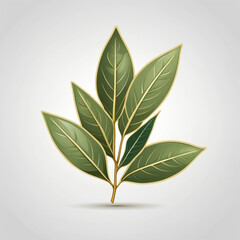 Canvas Print - vector illustration of bay leaf sprig
