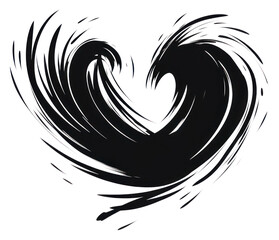 Sticker - PNG Heart logo creativity monochrome.