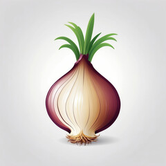 Wall Mural - onion icon, vector style, white isolated background