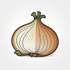 Wall Mural - onion icon, vector style, white isolated background