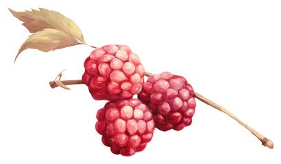 Canvas Print - PNG Berry raspberry fruit plant.