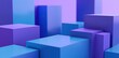 © vishal - abstract background arrangement of purple blue cubes in space emphasizes geometric shape