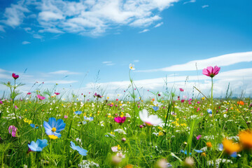 Wall Mural - Grass and Maedow in the Morning. Beautiful Nature Background.