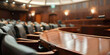 © SnowElf - Background of empty courtroom. Blurred courtroom backdrop, nobody