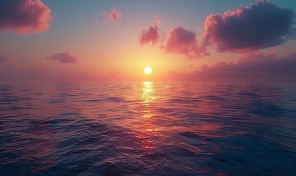 Ocean horizon at sunrise