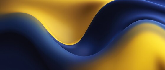 Wall Mural - abstract navy blue and yellow flowing background illustration